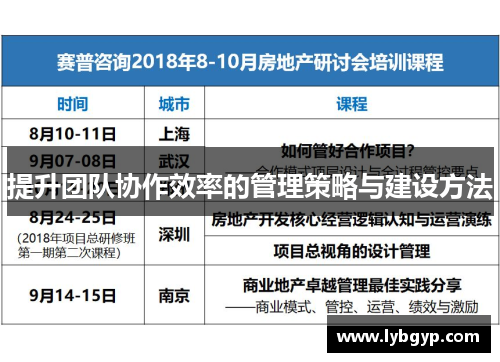 提升团队协作效率的管理策略与建设方法